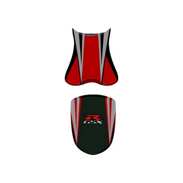 Housse de selle Bagster (2175E) Noir/Bordeaux Clair/Gris Clair/Lettres Fluo Suzuki GSX750R 06