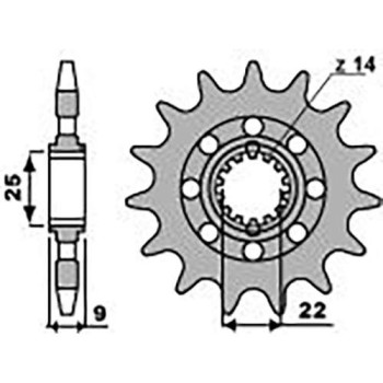 Pignon PBR 16 dents pas 525 type 2129 Benelli 900-1000 Tornado