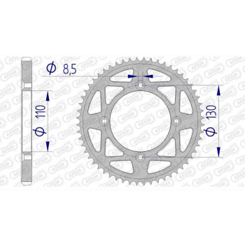 Alu Crown AFAM 49 teeth not 428 type 11111 Honda CR 80 R