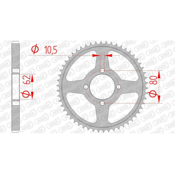 Couronne acier AFAM 54 dents pas 428 type 12224 Yamaha TT-R 125 Couronne acier AFAM 54 dents pas 428 type 12224 Yamaha TT-R 125