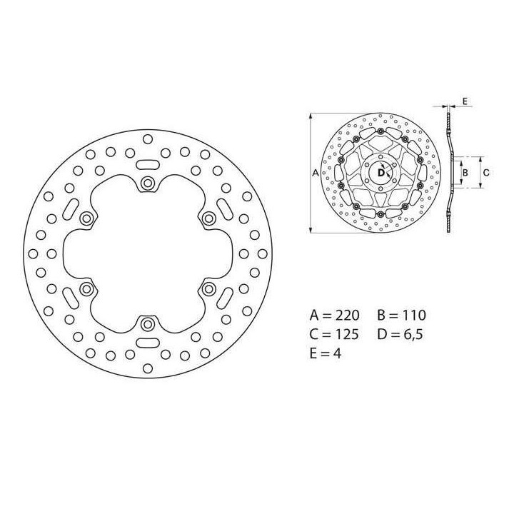Rear brake disc Brembo Oro series 68B40752