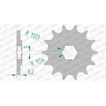 Pignon AFAM 14 dents pas 520 type 22302 Suzuki PE 250
