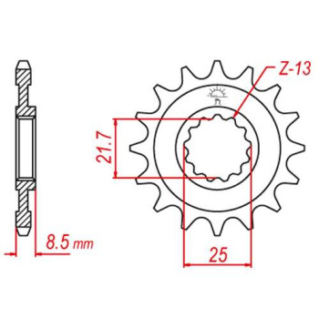 Pignon JT 17 dents pas 525 type 1537