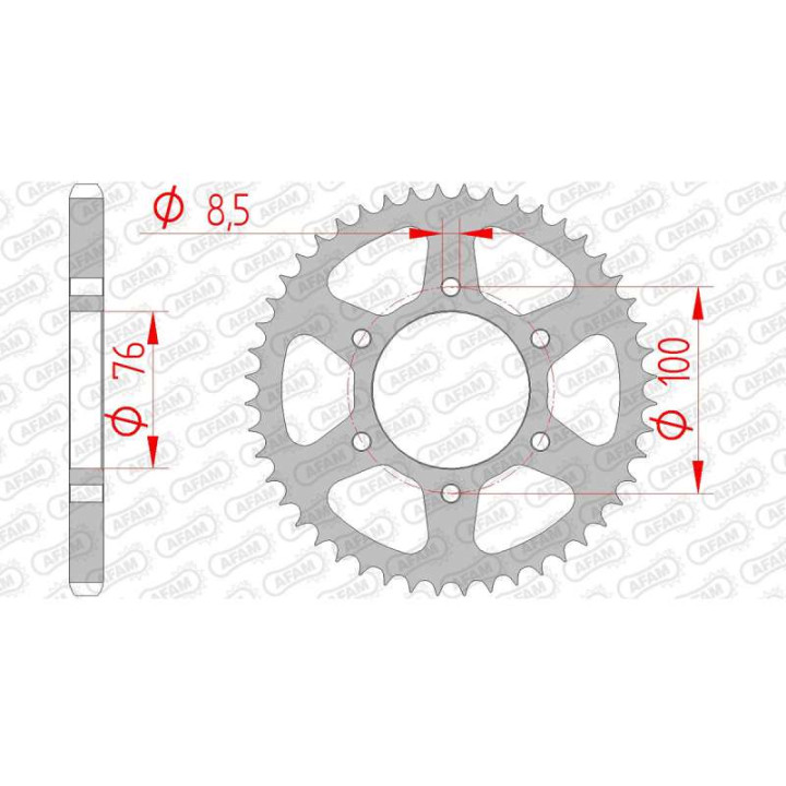 AFAM steel crown 48 teeth pitch 428 type 12227 Yamaha YZF-R 125