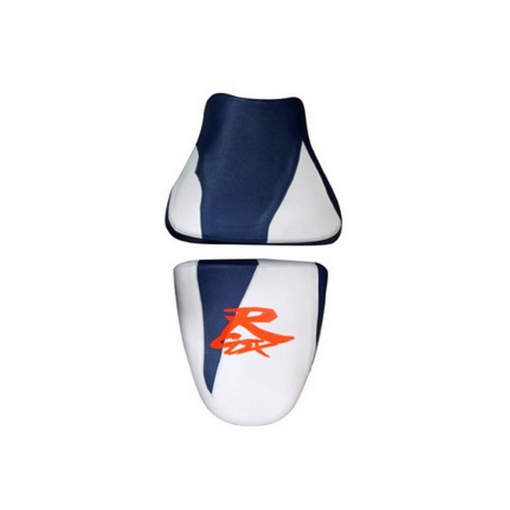 Housse de selle Bagster (2035A) Blanc/Bleu/Lettres Orange Fluo Suzuki GSX750R 96-97 Housse de selle Bagster (2035A) Blanc/Bleu/Lettres Orange Fluo Suzuki GSX750R 96-97