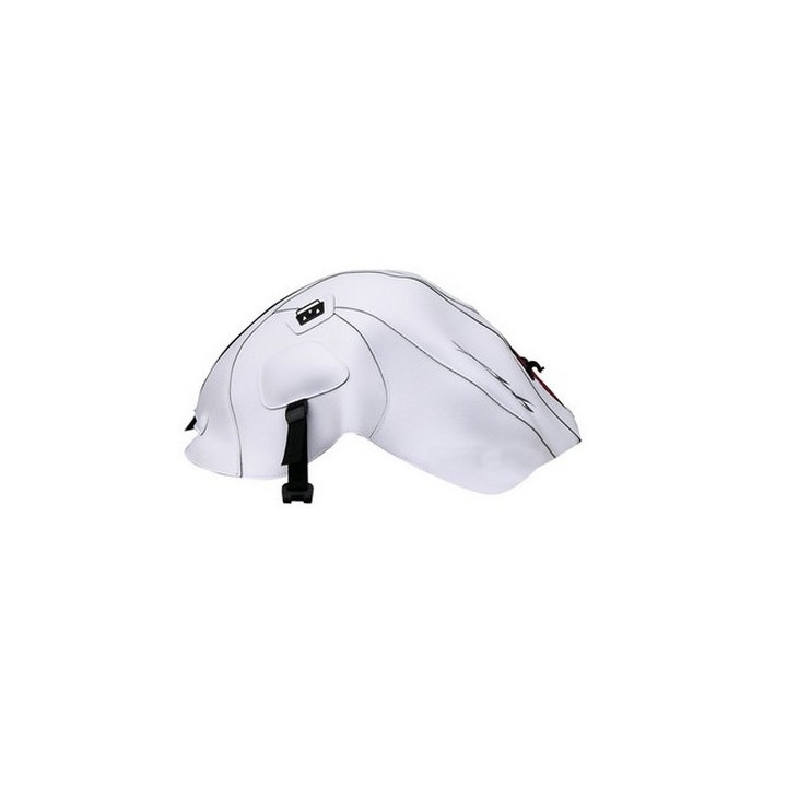 Tapis de réservoir Bagster blanc/bande rouge (1507J) Yamaha FZ6 (non carénée : N)/FZ6 S2