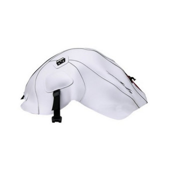 Tapis de réservoir Bagster blanc/bande rouge (1507J) Yamaha FZ6 (non carénée : N)/FZ6 S2