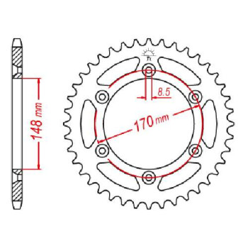 Couronne acier JT 48 dents pas 520 type 828