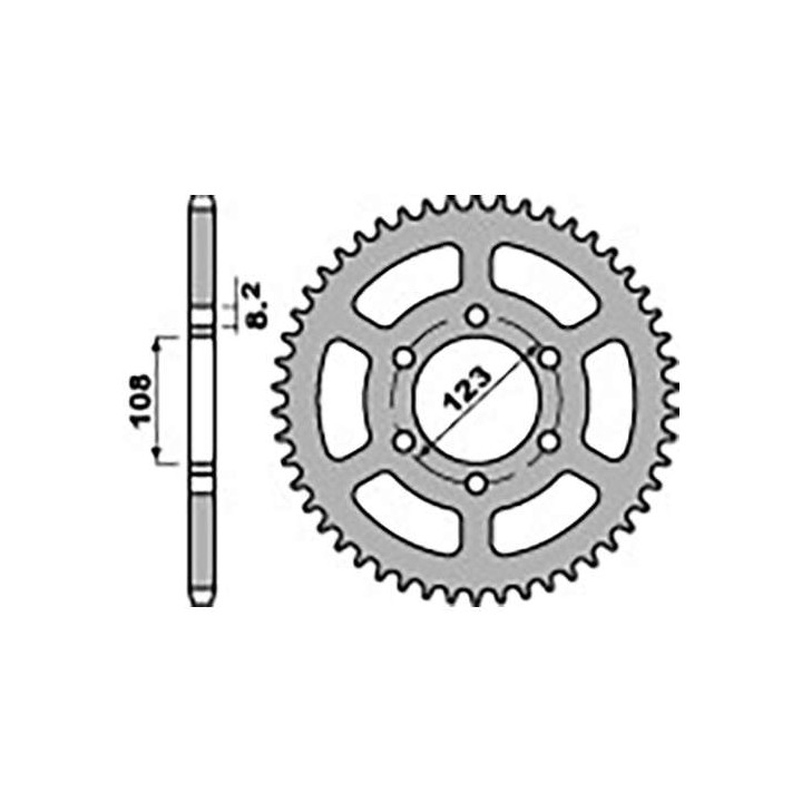Couronne acier PBR 49 dents pas 428 type 4607 Derbi GPR 4T