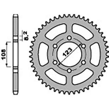 Couronne acier PBR 49 dents pas 428 type 4607 Derbi GPR 4T