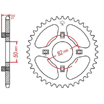 Couronne acier JT 43 dents pas 420 type 256