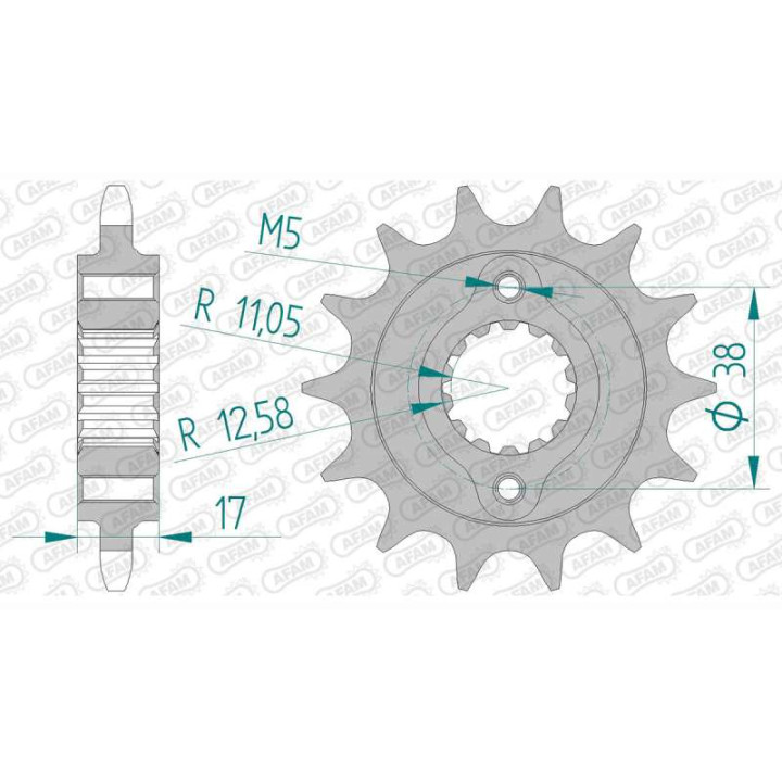 Pignon AFAM 15 dents pas 520 type 52612 Ducati 900 IE Monster