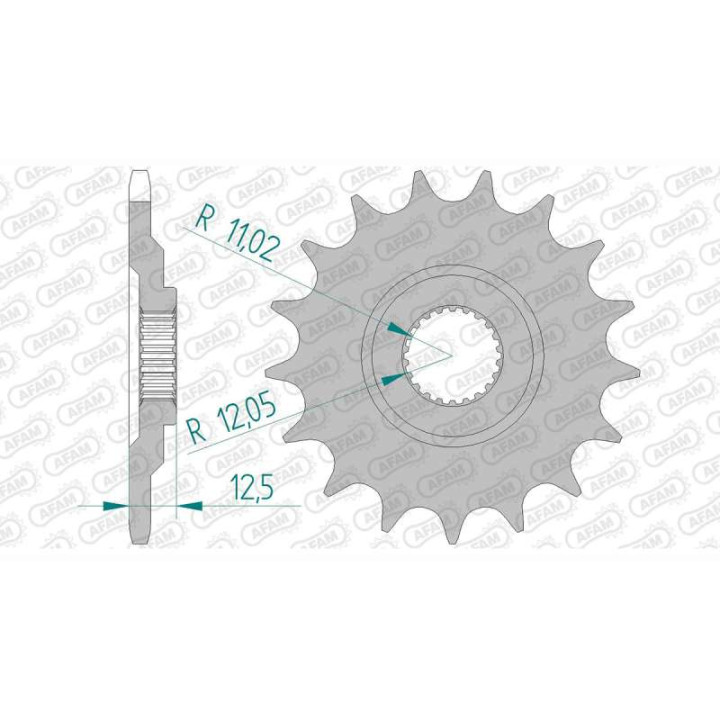 Pignon AFAM 17 dents pas 520 type 61302 Aprilia ETX 350 Tuareg WI