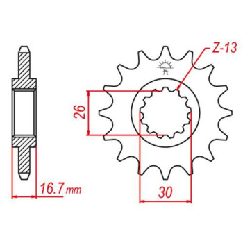 Pignon JT 16 dents pas 630 type 333 Pignon JT 16 dents pas 630 type 333