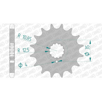 Pignon AFAM 17 dents pas 530 type 24504 Kawasaki Z 650