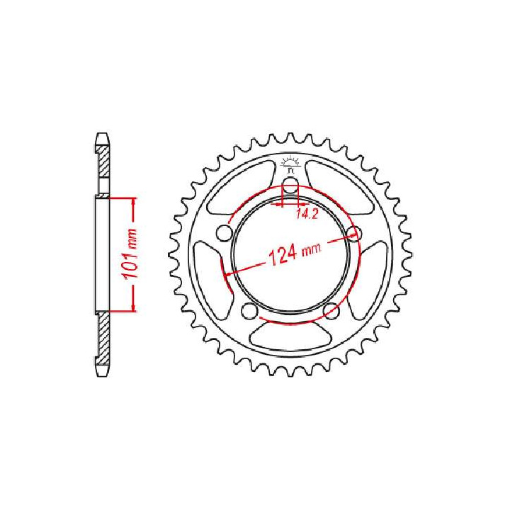 Couronne acier JT 38 dents pas 525 type 898
