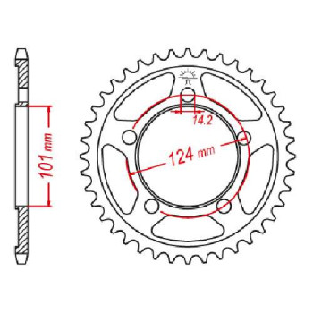Couronne acier JT 38 dents pas 525 type 898