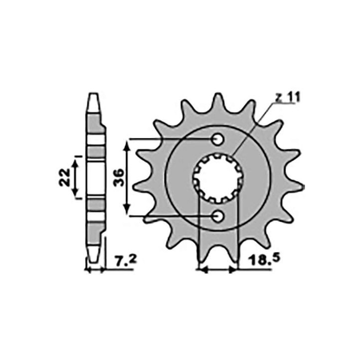 Pignon PBR 14 dents pas 520 type 2067