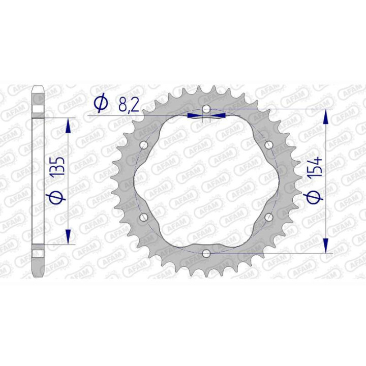 Couronne alu AFAM 38 dents pas 520 type 51804 Ducati 1098 Couronne alu AFAM 38 dents pas 520 type 51804 Ducati 1098