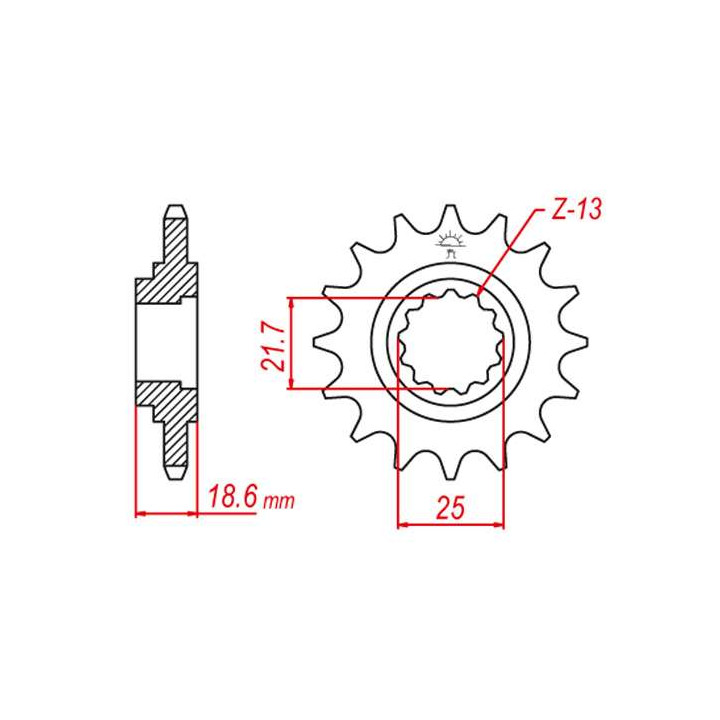 Pignon JT 14 dents pas 520 type 1538