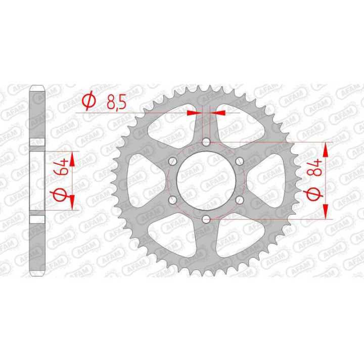 AFAM steel crown 53 teeth pitch 428 type 14200 Suzuki DR 125 S