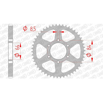 AFAM steel crown 53 teeth pitch 428 type 14200 Suzuki DR 125 S