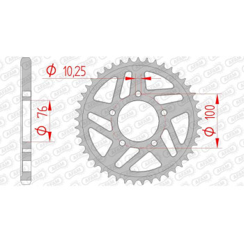 Couronne acier AFAM 45 dents pas 525 type 92630 Voxan 1000 Charade Racing