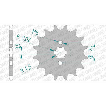 Pignon AFAM 15 dents pas 420 type 22100 Suzuki AP 50