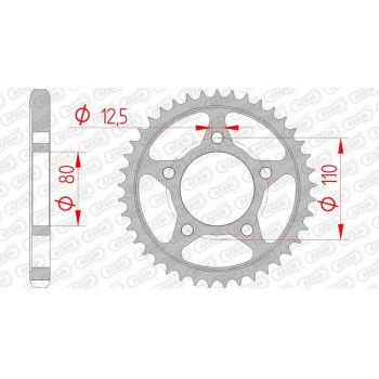 Couronne acier AFAM 46 dents pas 530 type 10605 Honda VF 700 S Couronne acier AFAM 46 dents pas 530 type 10605 Honda VF 700 S
