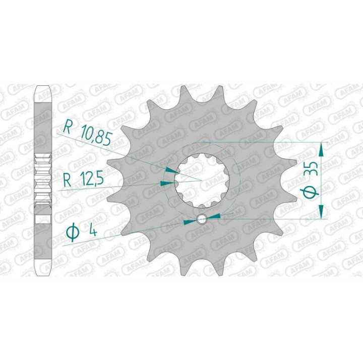 Pignon AFAM 16 dents pas 530 type 24504 Kawasaki Z 650