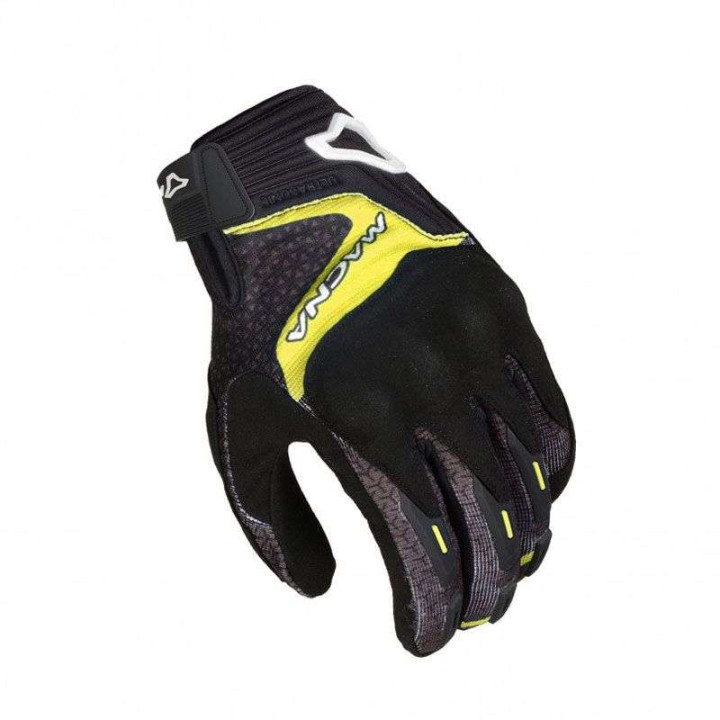Gants moto cross Macna OCTAR Noir/Jaune Fluo
