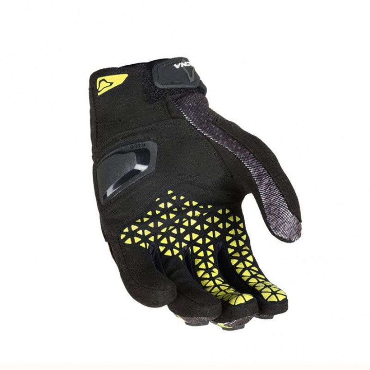 Gants moto cross Macna OCTAR Noir/Jaune Fluo