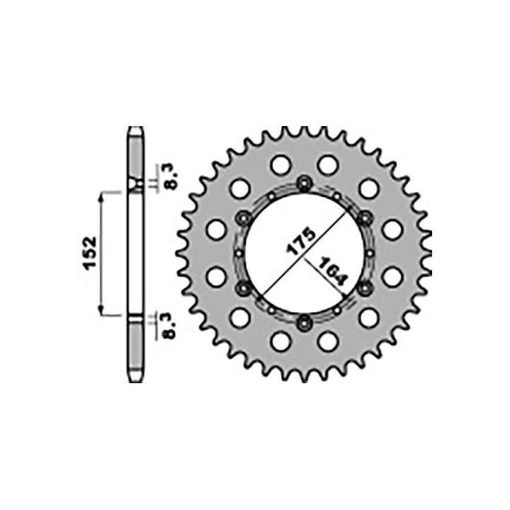 Steel crown PBR 47 teeth not 520 type 856