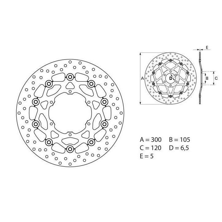 Front brake disc Brembo Oro series 78B40896