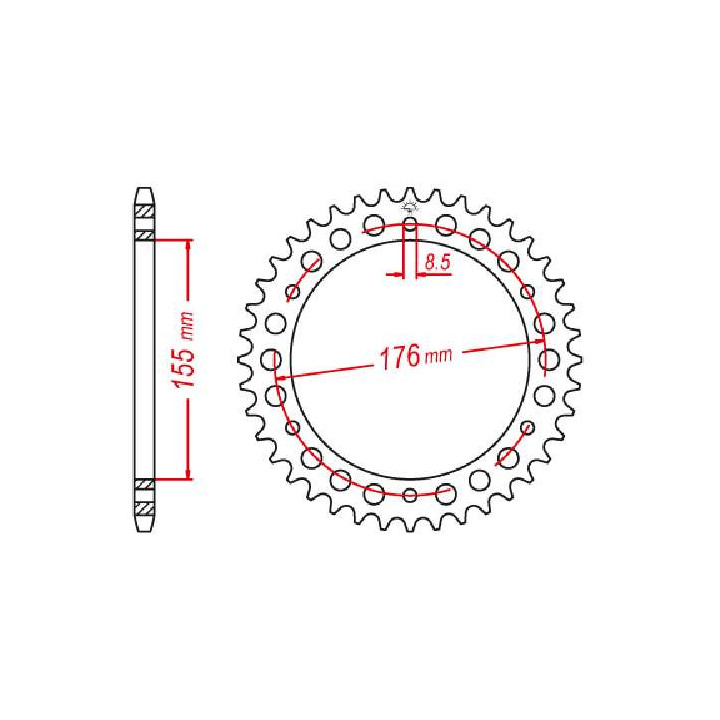 Couronne acier JT 42 dents pas 530 type 2011