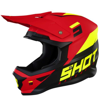 Casque moto cross Shot FURIOUS CHASE 2022 RED NEON YELLOW MATT