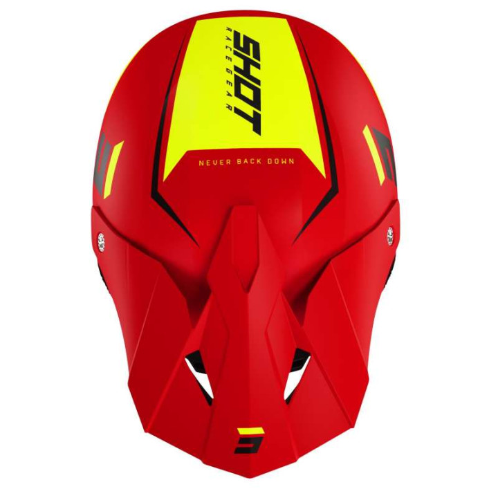 Casque moto cross Shot FURIOUS CHASE 2022 RED NEON YELLOW MATT