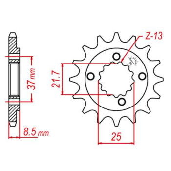 Pignon JT 14 dents pas 520 type 1309
