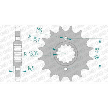 Pignon AFAM 15 dents pas 530 type 20602 Honda VF 700 S