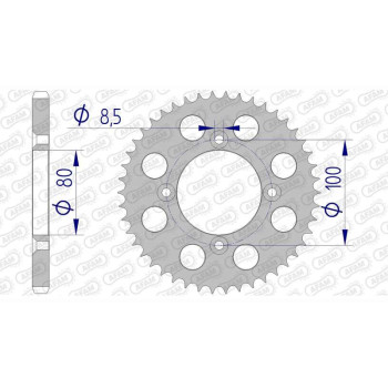 Couronne alu AFAM 50 dents pas 428 type 11110 Honda CRF 100 F Couronne alu AFAM 50 dents pas 428 type 11110 Honda CRF 100 F