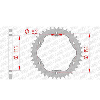 Couronne acier AFAM 38 dents pas 520 type 50804K Ducati 1198 Couronne acier AFAM 38 dents pas 520 type 50804K Ducati 1198