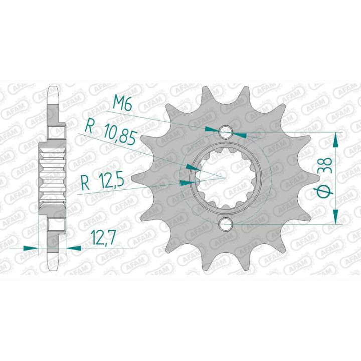 Pignon AFAM 15 dents pas 520 type 24505 Kawasaki KL 650 Tengai