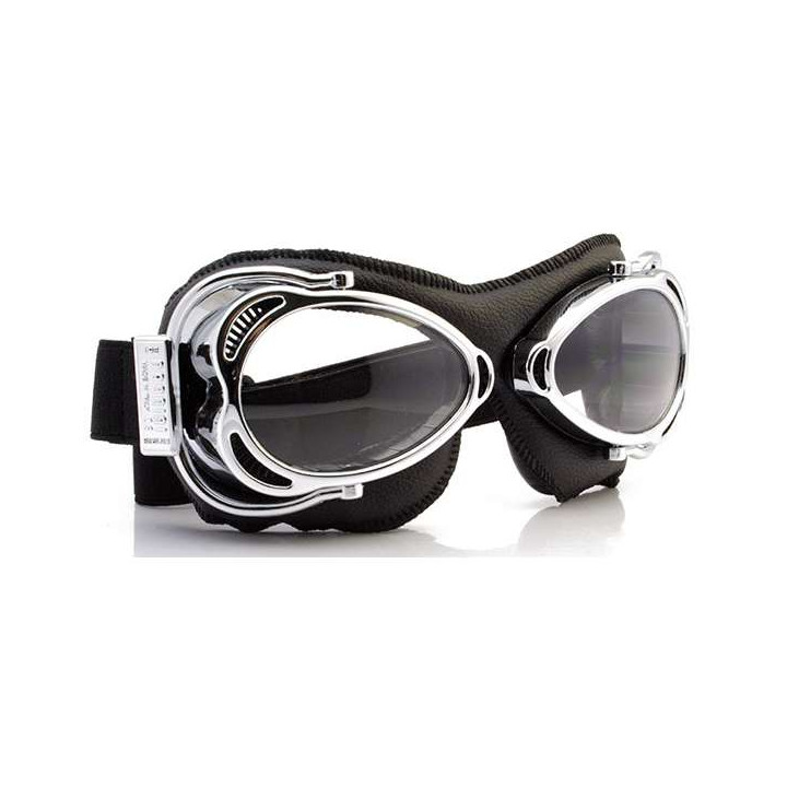 Lunettes vintage Nannini STREETFIGHTER Noir/Chrome, verres fumés gris