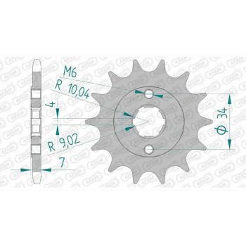 Pignon AFAM 13 dents pas 520 type 20202 AJP PR3 125 Enduro