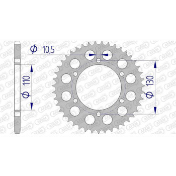 Couronne alu AFAM 44 dents pas 520 type 17500 Kawasaki EL 250 Couronne alu AFAM 44 dents pas 520 type 17500 Kawasaki EL 250