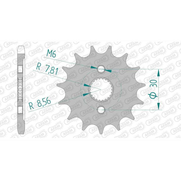 Pignon AFAM 16 dents pas 428 type 20108 Honda CR 80 R