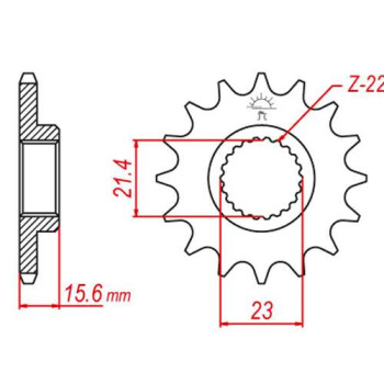 Pignon JT 15 dents pas 520 type 577 Yamaha XT600E Pignon JT 15 dents pas 520 type 577 Yamaha XT600E