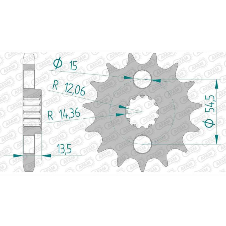 Pignon AFAM 15 dents pas 630 type 24801 Kawasaki Z 1000