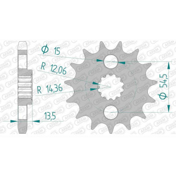 Pignon AFAM 15 dents pas 630 type 24801 Kawasaki Z 1000