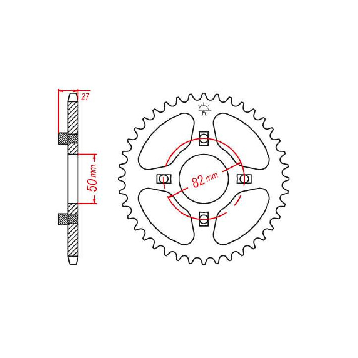 Couronne acier JT 35 dents pas 420 type 256